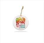 ZX8227 Round Glass Ornament With Full Color Custom Imprint